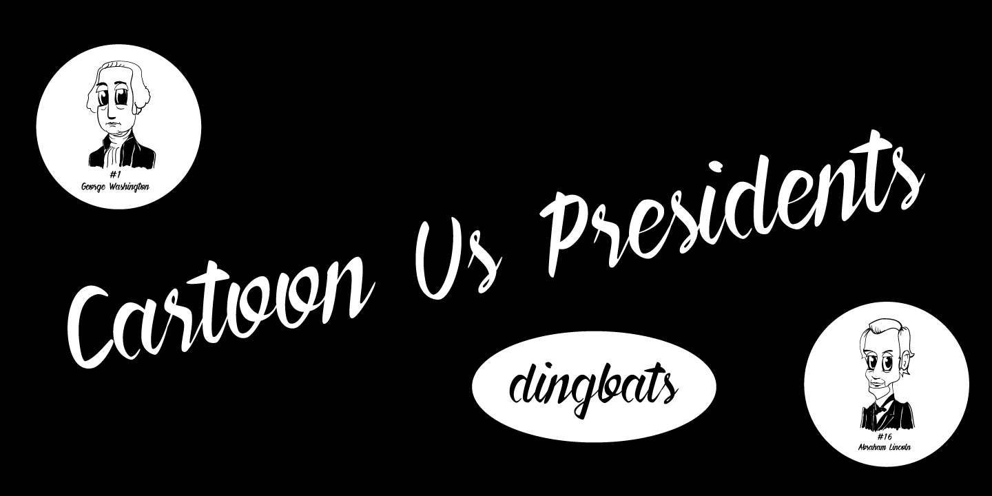 Cartoon US Presidents Dingbats Font for Editorial Design