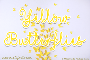 Yellow Butterflies Font for Editorial Design